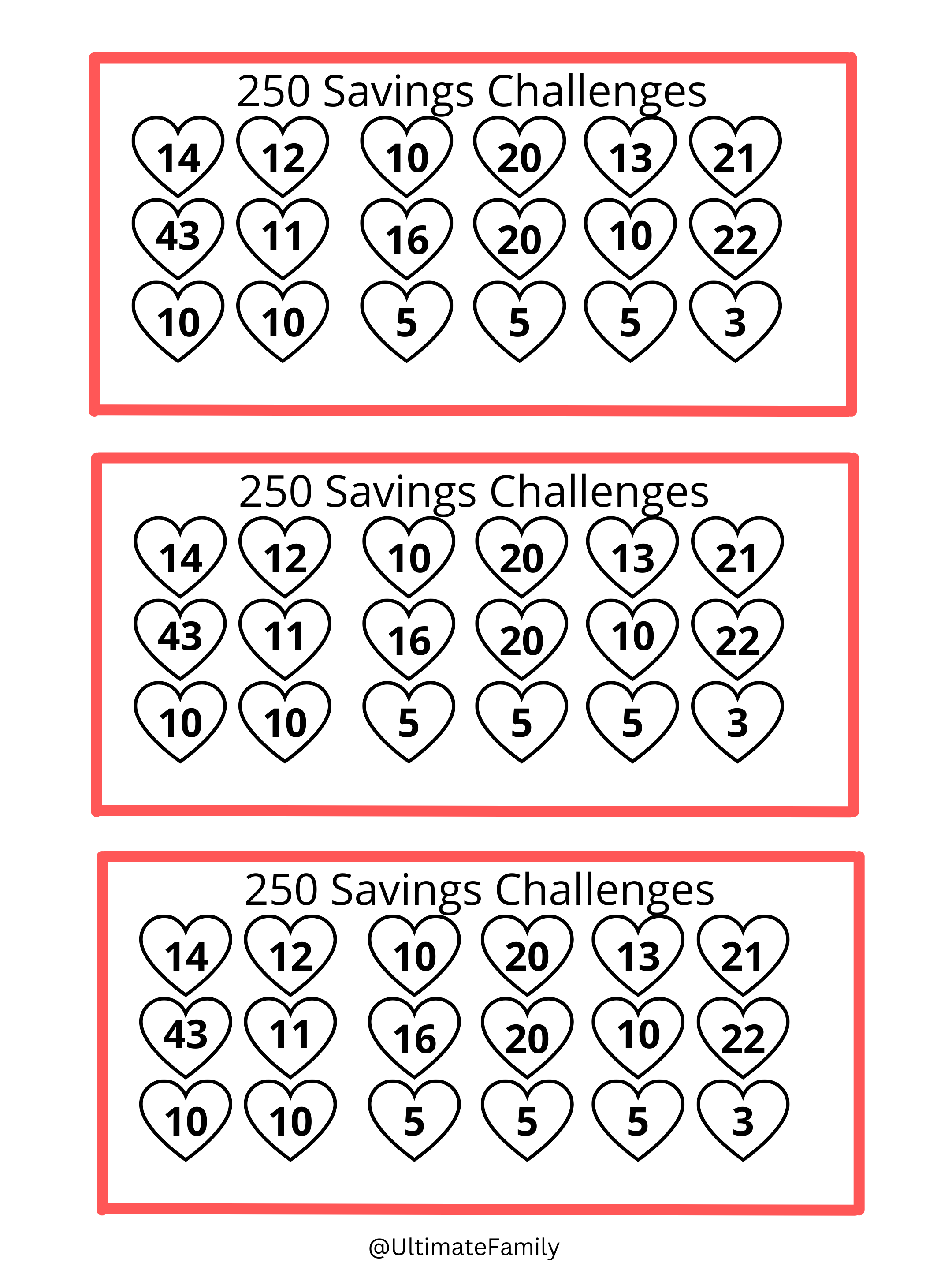 250 Saving Challenge (Digital)